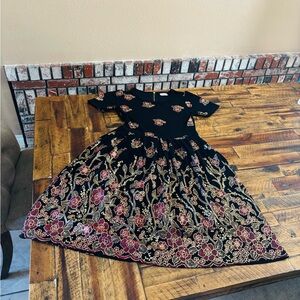 LuLaRoe Black Dress with Floral Embroidery